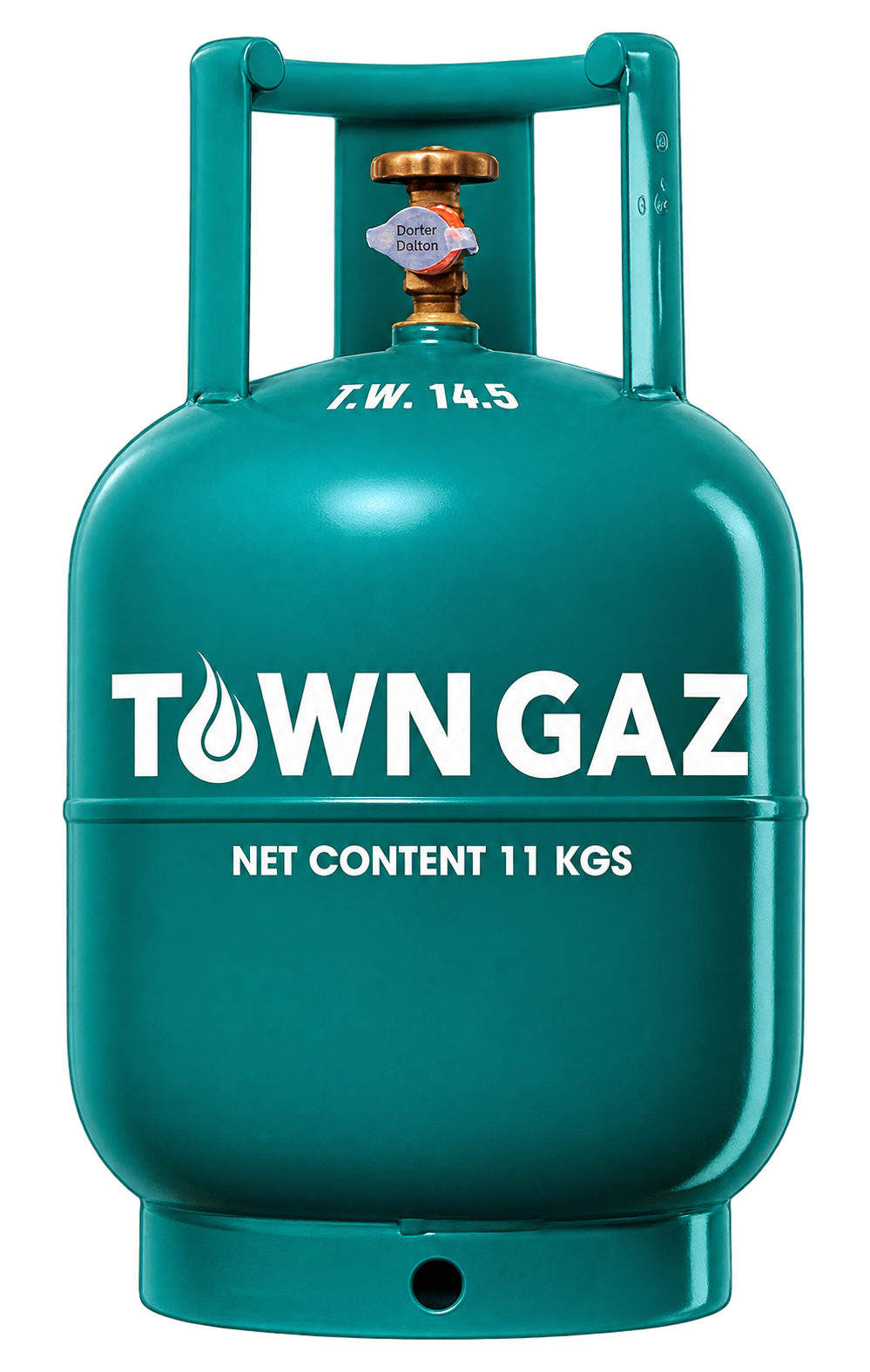 Green TownGaz 11 kilogram LPG cylinder